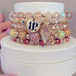 BOMB PARTY HARD TO FIND PINK ICE CREAM BRACELETS STACK